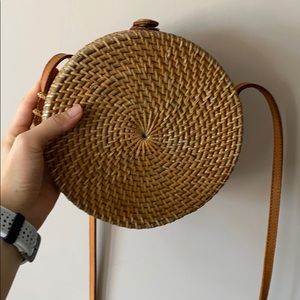 STRAW CIRCLE WICKER BAG